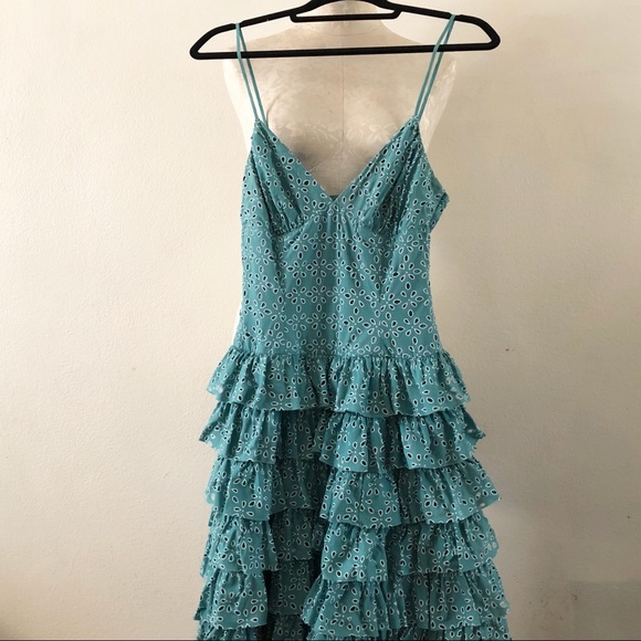 Betsey Johnson Dresses & Skirts - Betsey Johnson teal blue ruffle layered sun dress
